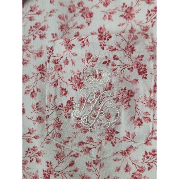 Lauren Ralph Lauren Cotton Pajama Set Womens XL White Red Floral Sleepwear PJ - Picture 5 of 13